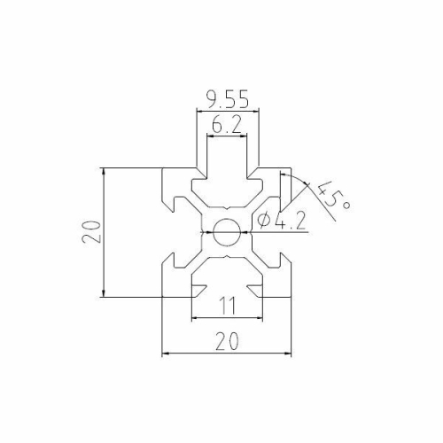 Profil aluminiowy V-slot 20x20 Openbuilds  vslot 2020 matikstore.pl