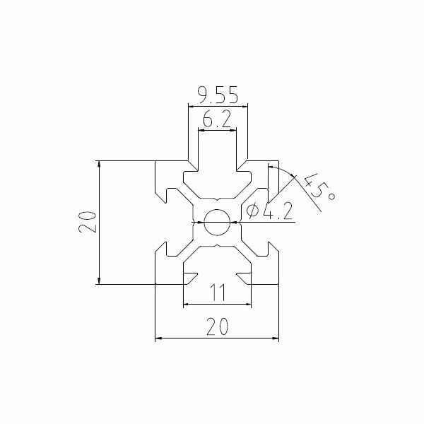 Profil aluminiowy V-slot 20x20 Openbuilds  vslot 2020 matikstore.pl