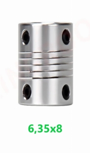 SPRZĘGŁO ELASTYCZNE SZTYWNE BEZLUZOWE MOCNE 20x25 mm OTWORY 8x6,35 mm NEMA