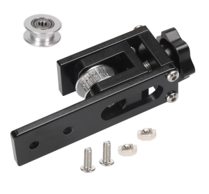 ALUMINIOWY NAPINACZ PASKA GT3 10mm V-SLOT T-SLOT Z GŁATKĄ ROLKĄ  - CZARNY